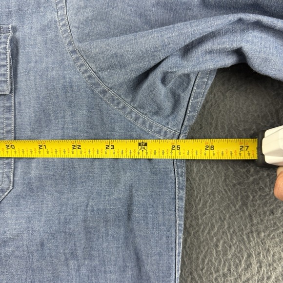 Polo Ralph Lauren Shirt Men's L Blue Donington Denim Chambray Flap Pockets West - Picture 8 of 10